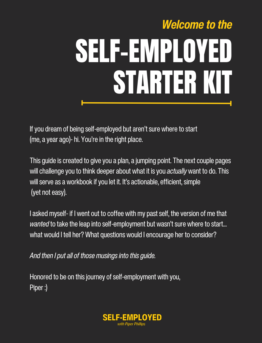 SELF-EMPLOYED Starter Kit
